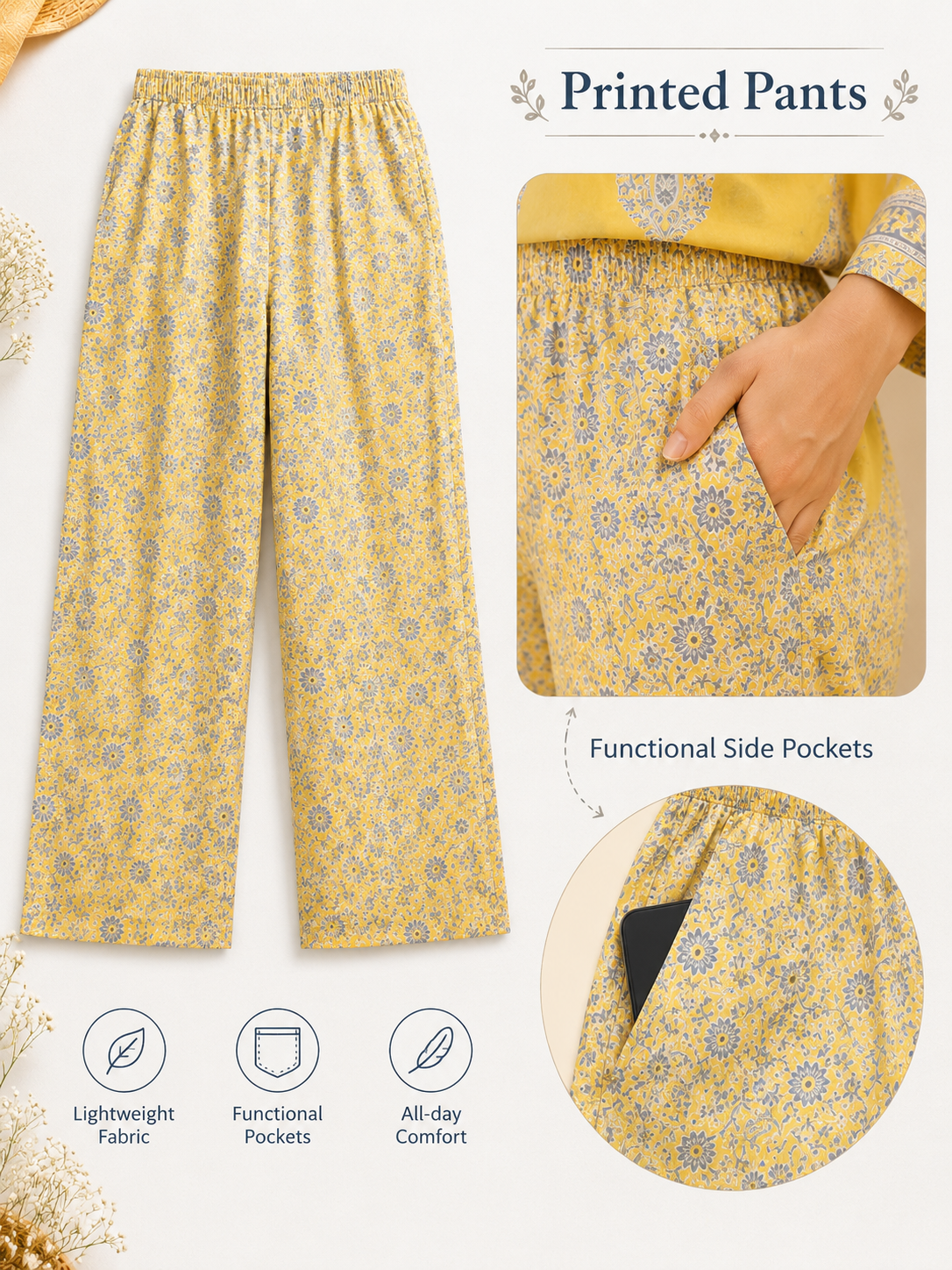 Sunshine Yellow Printed Kurta Set