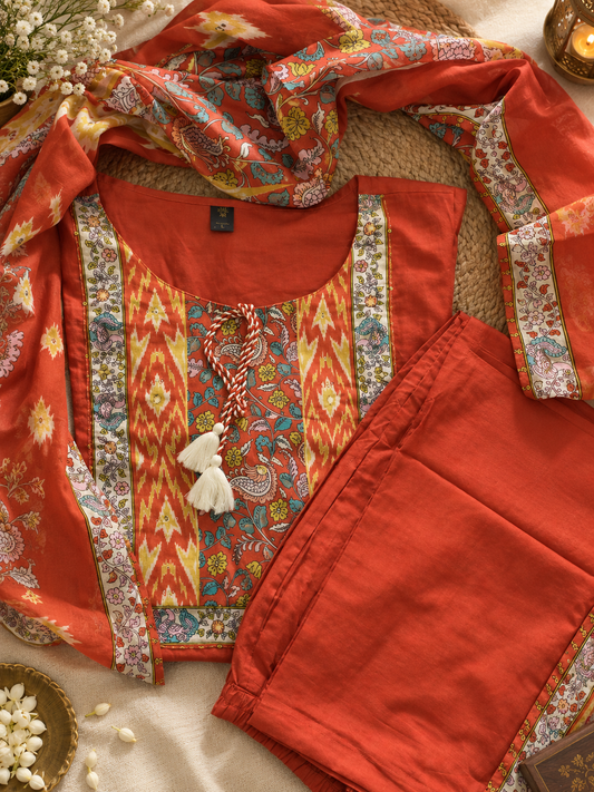 Rust Red kurti set