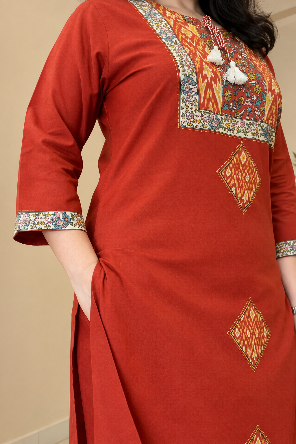 Rust Red kurti set