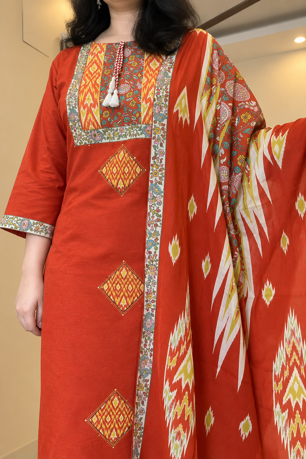 Rust Red kurti set