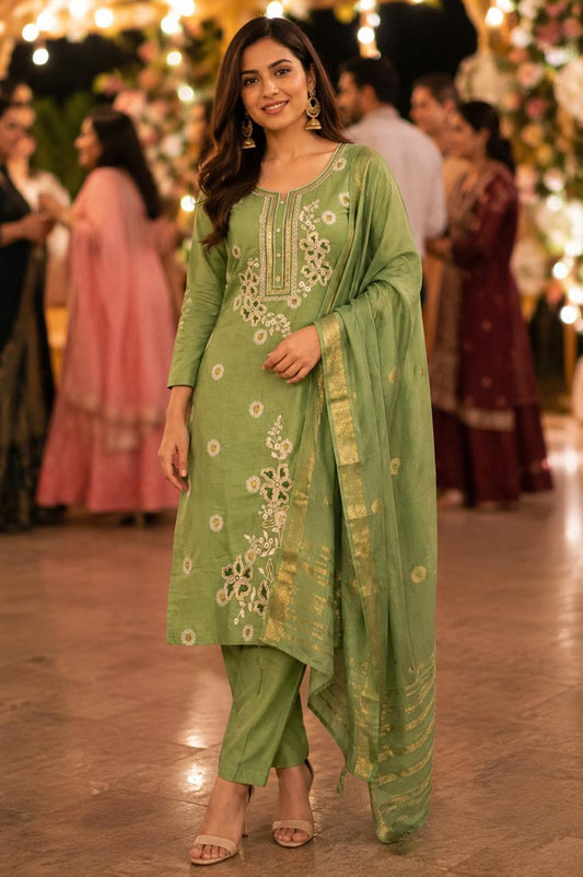 Jamdani Embroidered Kurti Set