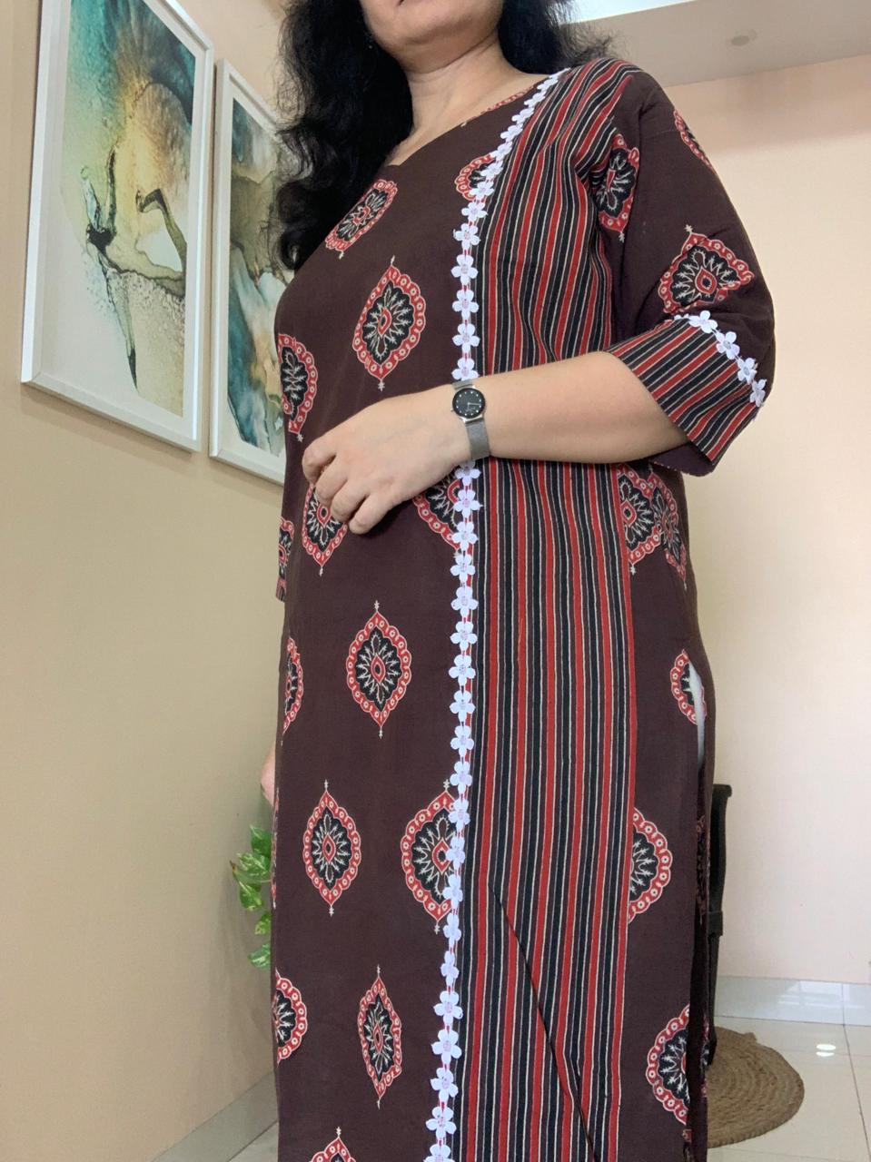 Dark chocolate-brown kurti