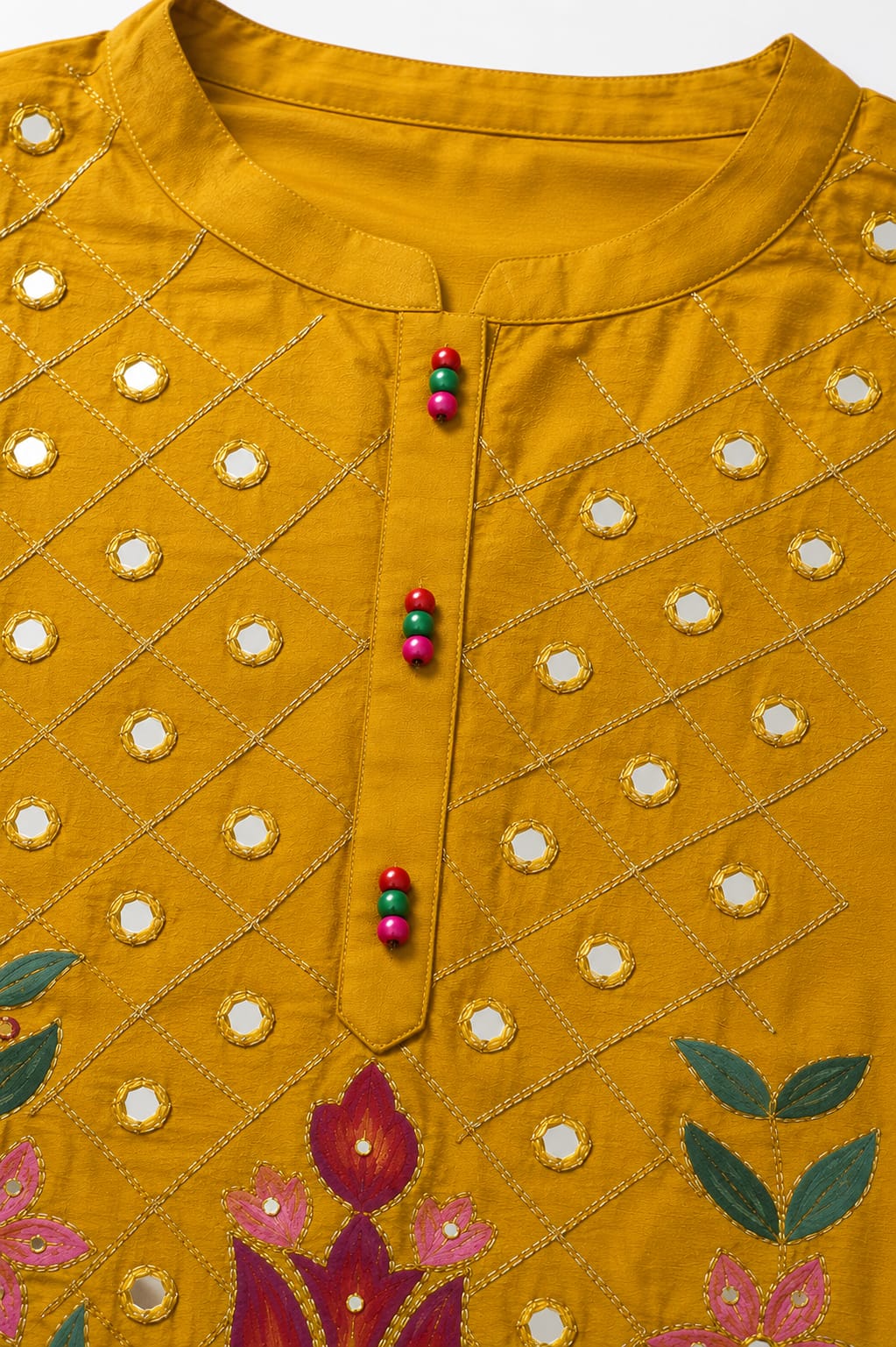 Golden Marigold Mul Chanderi Kurta Set