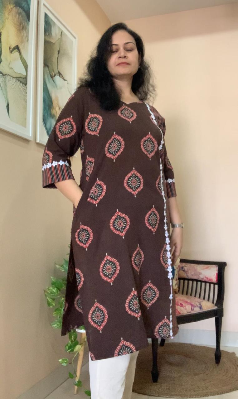 Dark chocolate-brown kurti