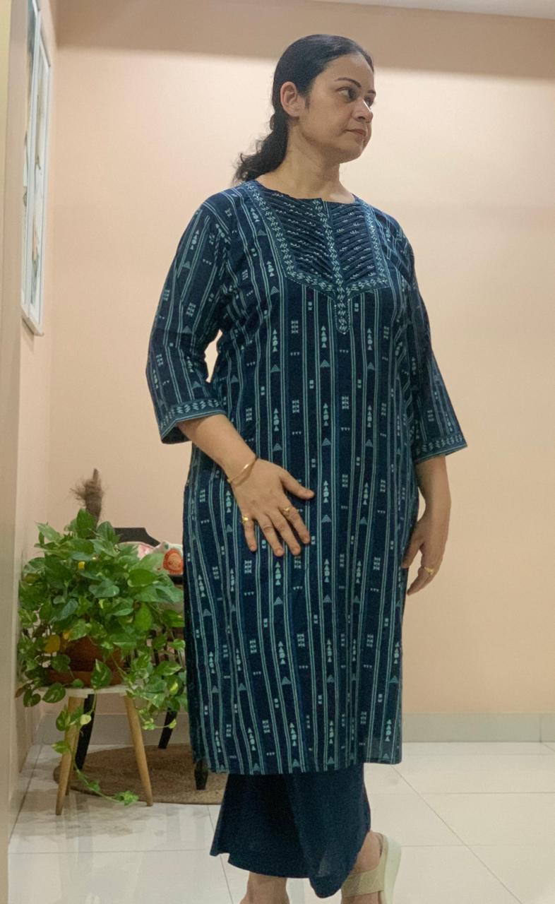 navy noor kurti set