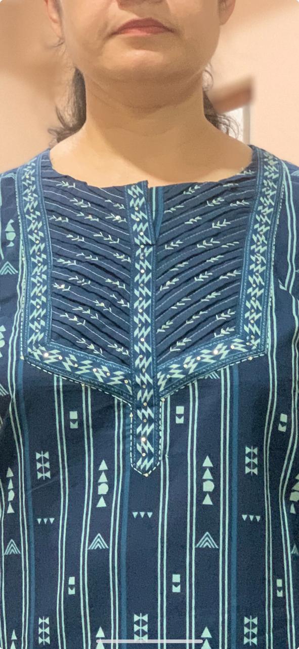 navy noor kurti set