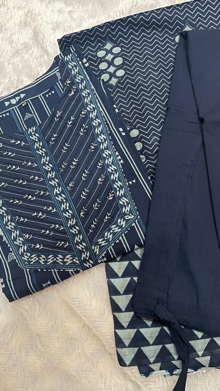navy noor kurti set