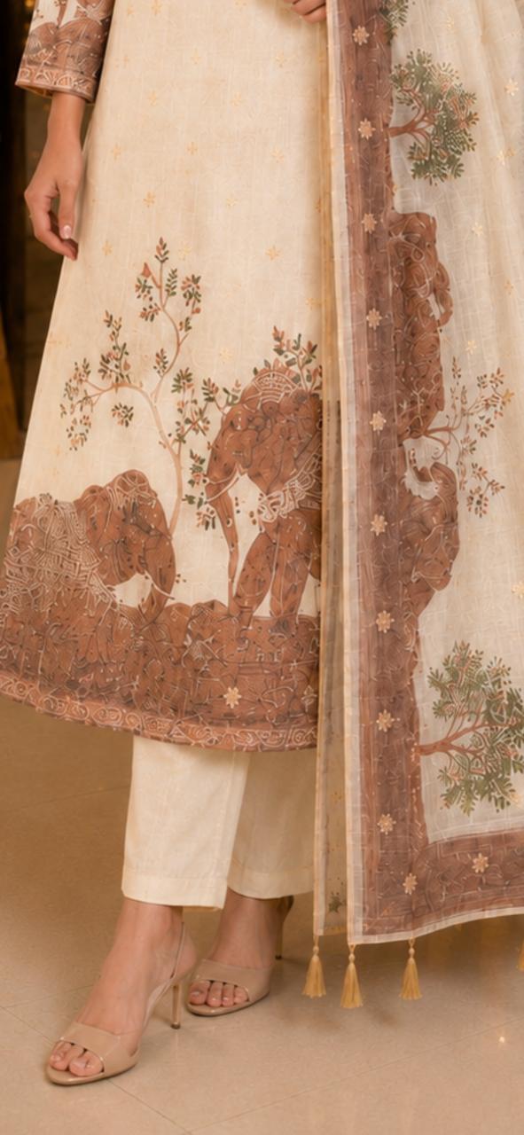 Vanya Elephant Jamdani Kurti Set