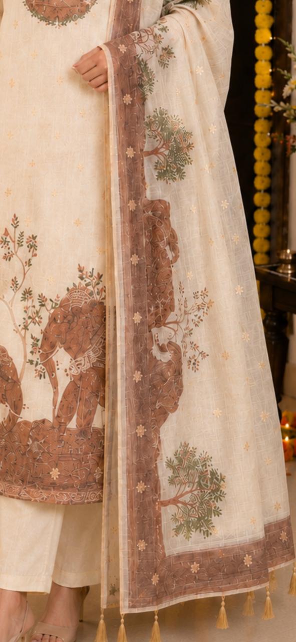 Vanya Elephant Jamdani Kurti Set